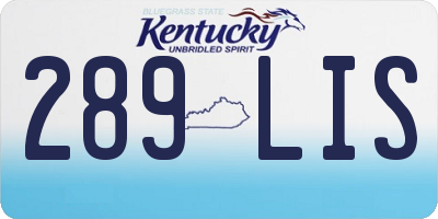 KY license plate 289LIS
