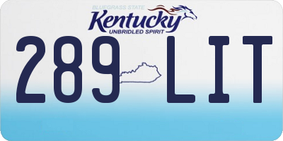 KY license plate 289LIT