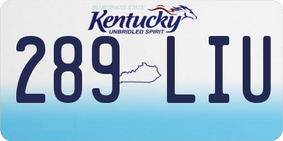 KY license plate 289LIU