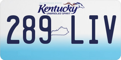 KY license plate 289LIV