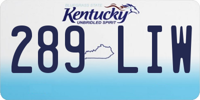 KY license plate 289LIW