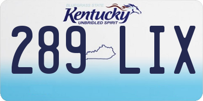 KY license plate 289LIX