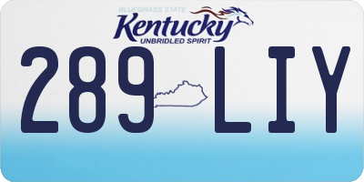 KY license plate 289LIY