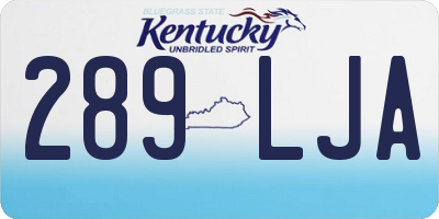 KY license plate 289LJA