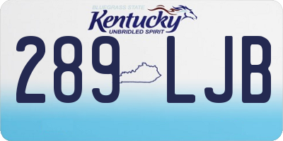 KY license plate 289LJB