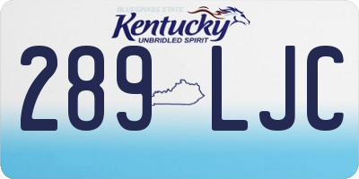 KY license plate 289LJC