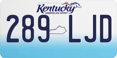 KY license plate 289LJD