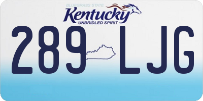 KY license plate 289LJG