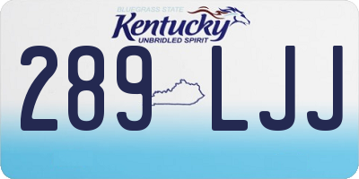 KY license plate 289LJJ
