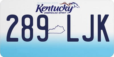 KY license plate 289LJK