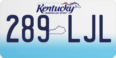 KY license plate 289LJL