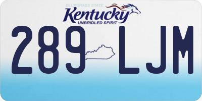 KY license plate 289LJM