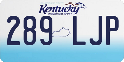 KY license plate 289LJP