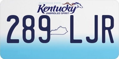KY license plate 289LJR