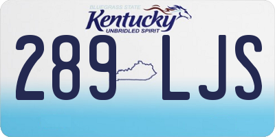 KY license plate 289LJS