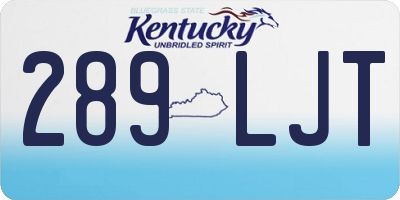 KY license plate 289LJT