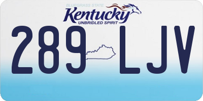 KY license plate 289LJV