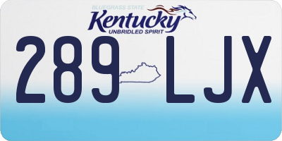 KY license plate 289LJX
