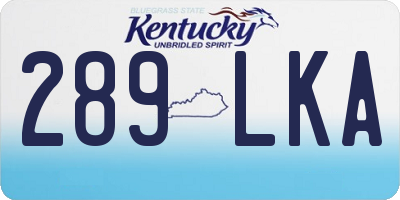 KY license plate 289LKA