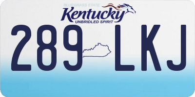 KY license plate 289LKJ