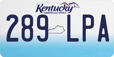KY license plate 289LPA