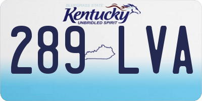 KY license plate 289LVA