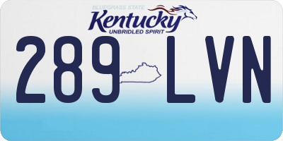 KY license plate 289LVN