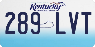 KY license plate 289LVT