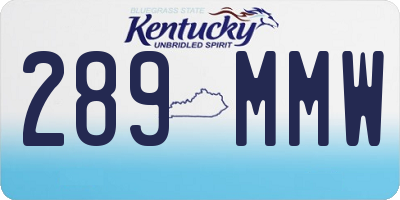 KY license plate 289MMW