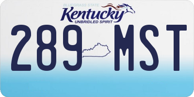 KY license plate 289MST