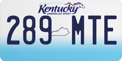 KY license plate 289MTE