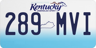 KY license plate 289MVI