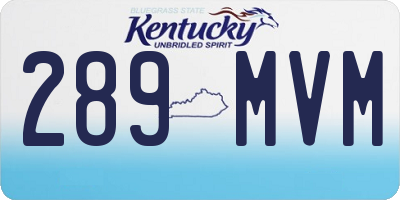 KY license plate 289MVM