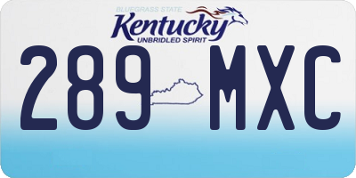 KY license plate 289MXC