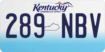 KY license plate 289NBV