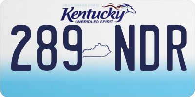 KY license plate 289NDR