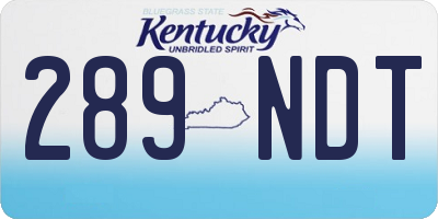 KY license plate 289NDT