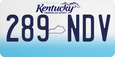 KY license plate 289NDV