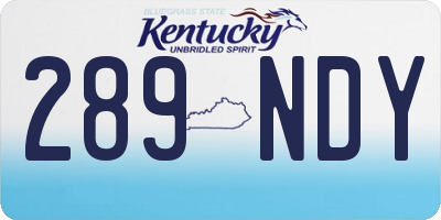 KY license plate 289NDY