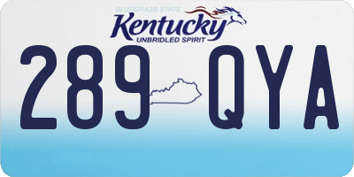 KY license plate 289QYA