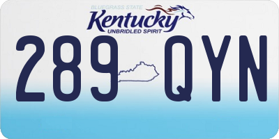 KY license plate 289QYN