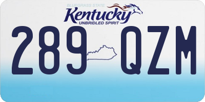 KY license plate 289QZM