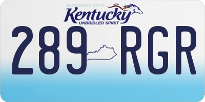 KY license plate 289RGR