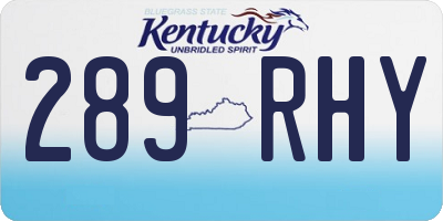 KY license plate 289RHY