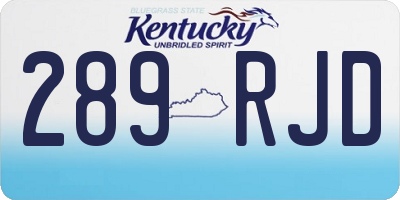 KY license plate 289RJD