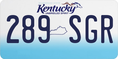 KY license plate 289SGR