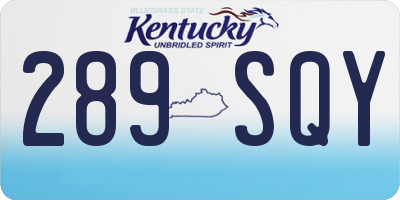 KY license plate 289SQY