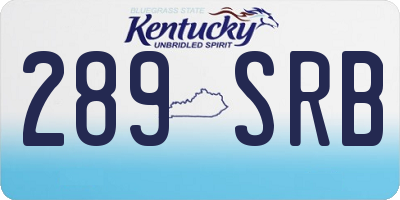 KY license plate 289SRB