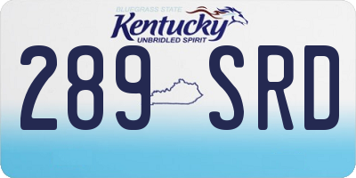 KY license plate 289SRD