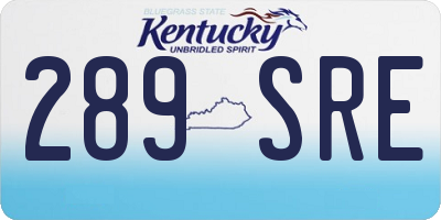 KY license plate 289SRE